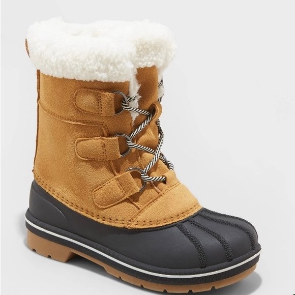 Girls Sz 3 Snow boots like new - Picture 1 of 3